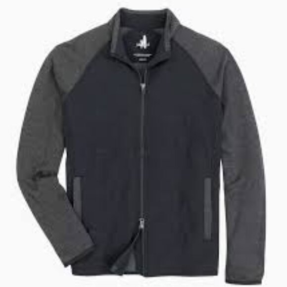 JOHNNIE-O HEATHER BLACK GRAY WHATLEY MIXED MEDIA GOLF JACKET COAT SIZE L - Picture 1 of 14